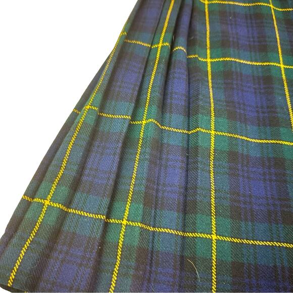 Vintage Mosbrook Plaid Tartan Academia Will Pleated Midi Kilt - Picture 2 of 6